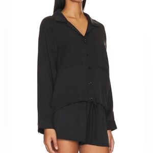 LNA
Black Drawstring Button Up Shirt